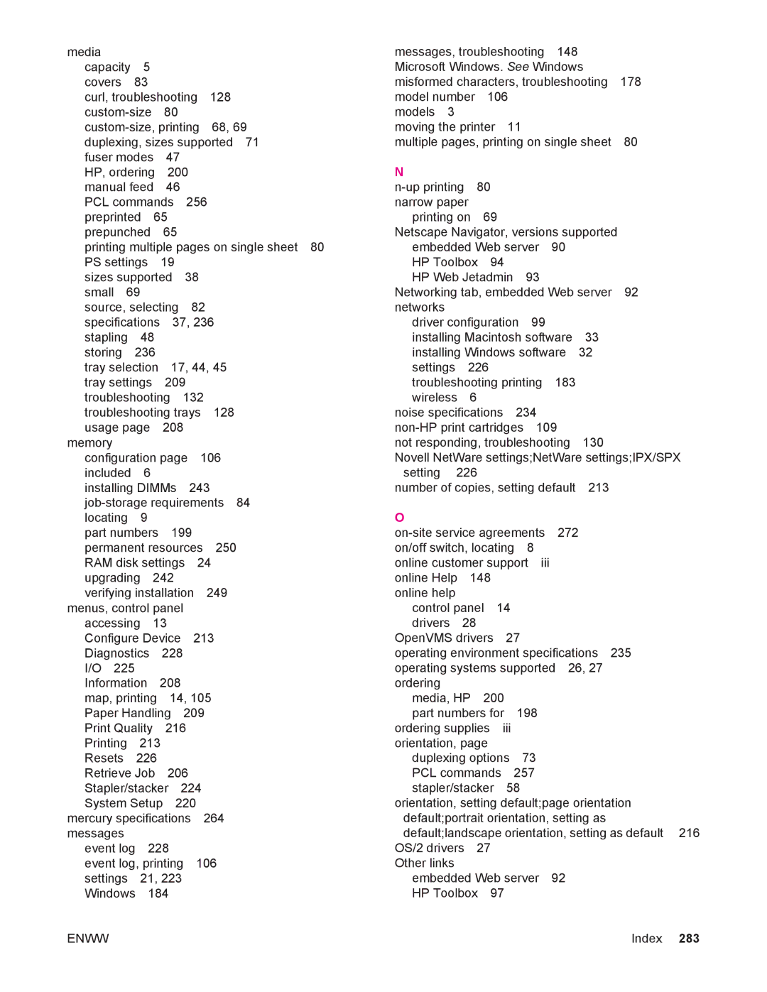 HP 4250/4350 manual 283 