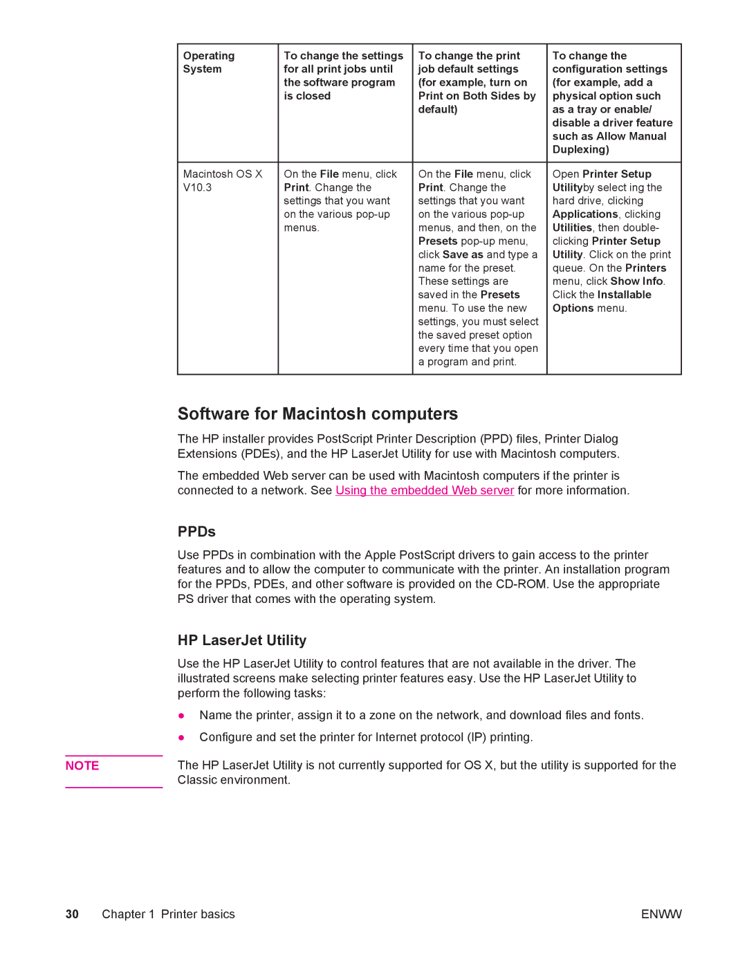 HP 4250/4350 manual Software for Macintosh computers, PPDs, HP LaserJet Utility 