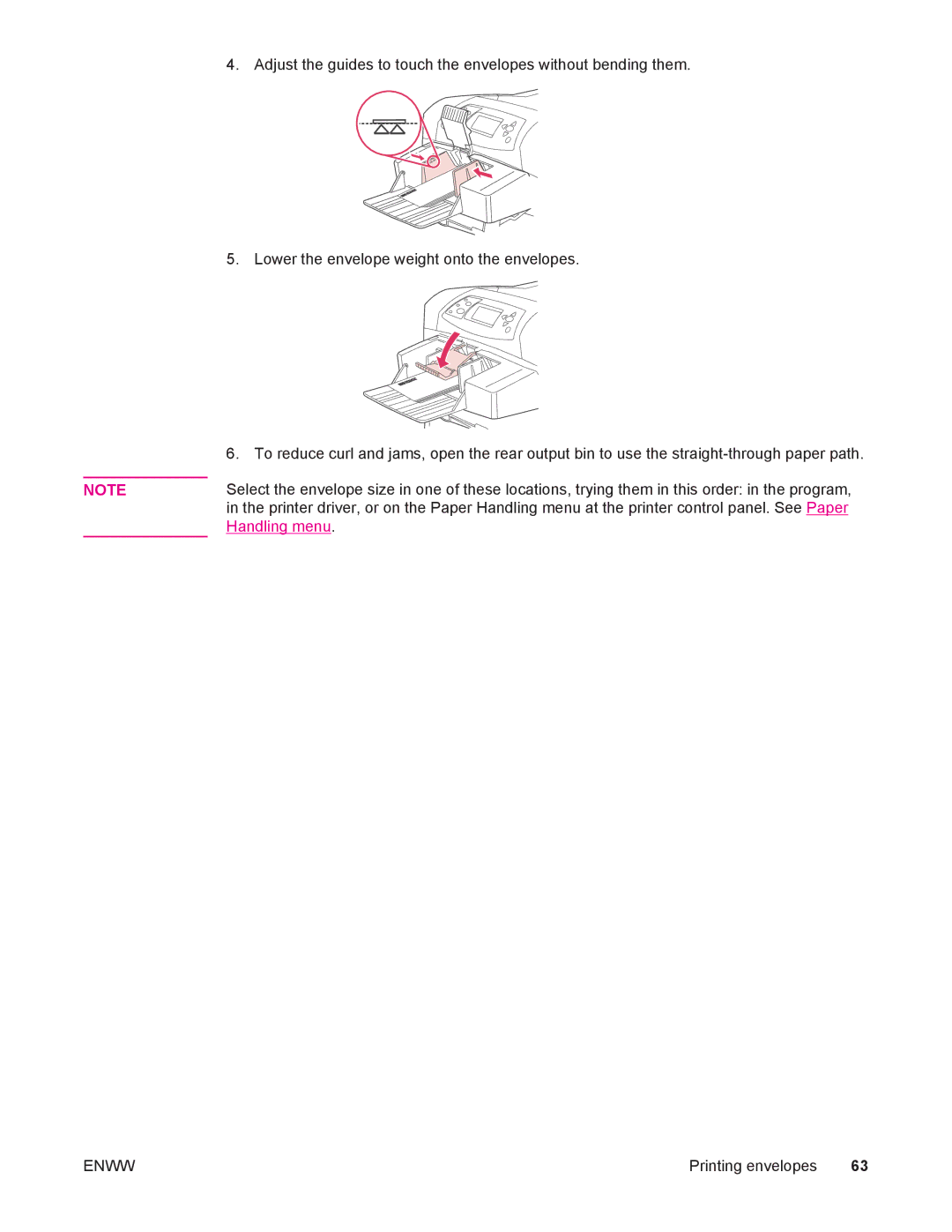 HP 4250/4350 manual Handling menu 