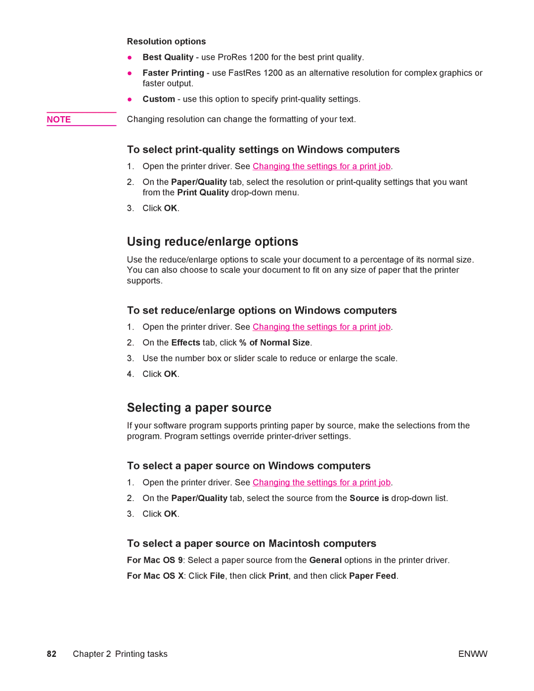 HP 4250/4350 manual Using reduce/enlarge options, Selecting a paper source 