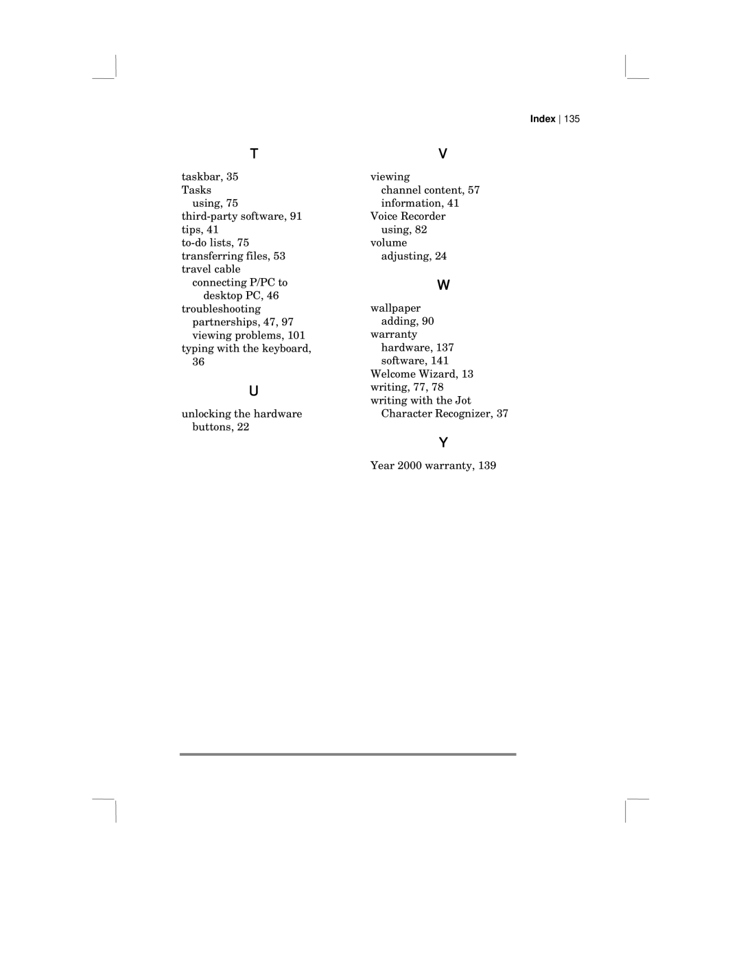 HP 430 SE manual Index 