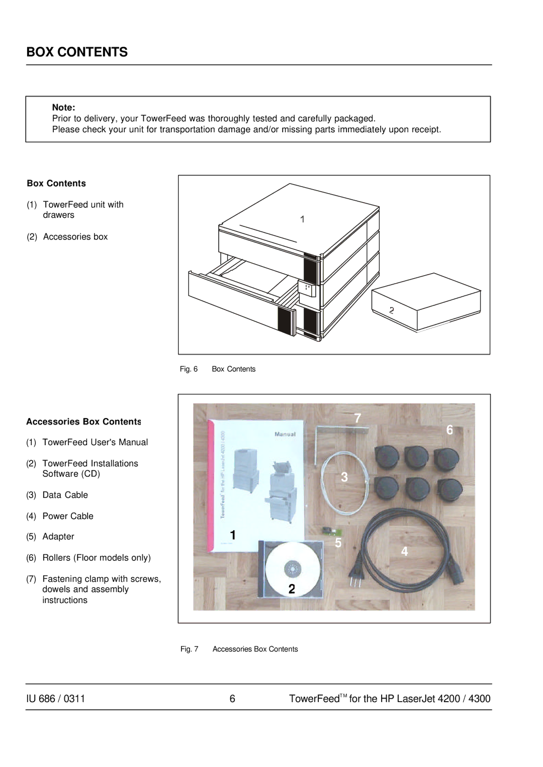 HP 4300 manual BOX Contents 