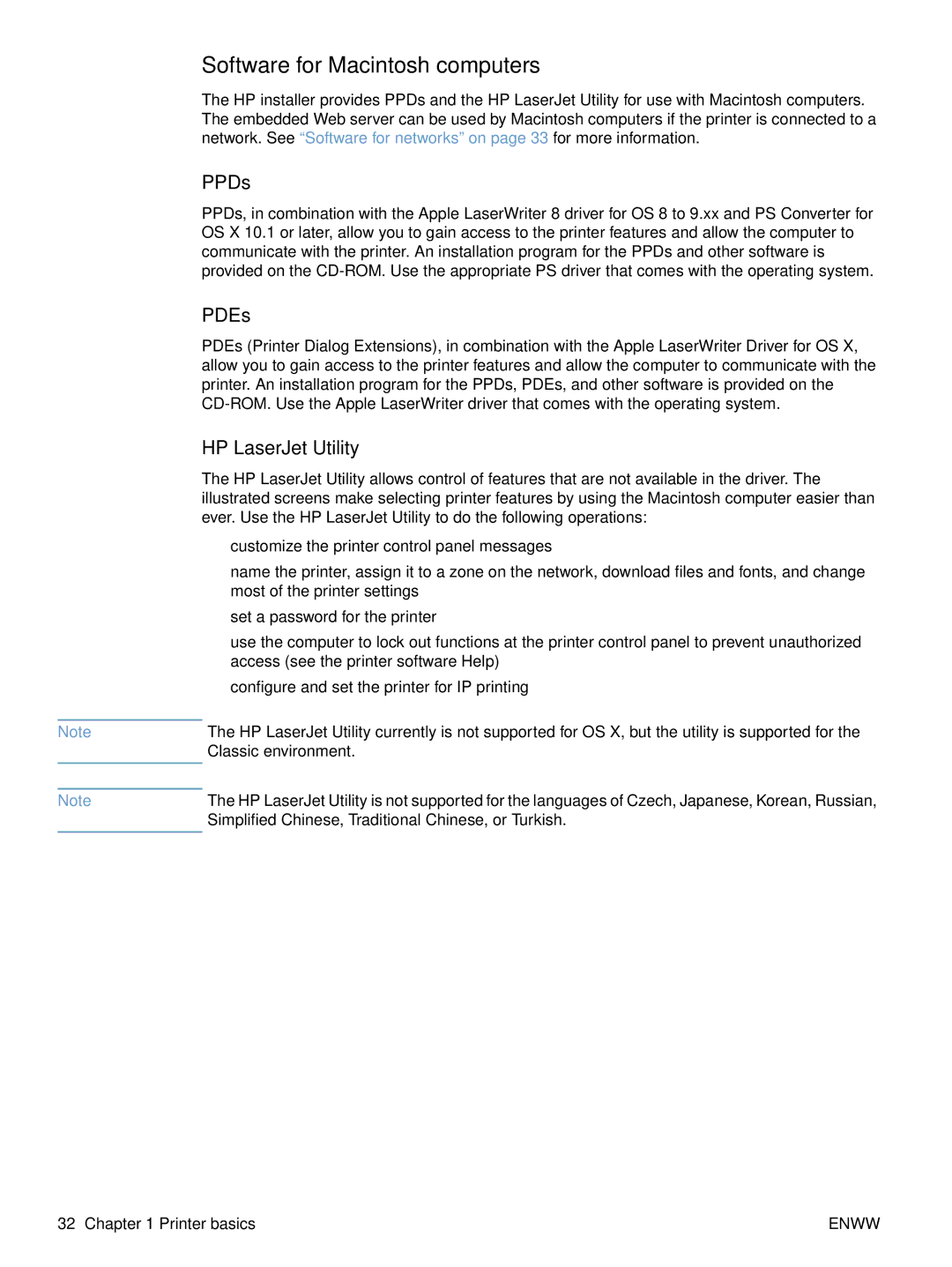 HP 4200tn, 4300dtns, 4200n, 4200dtnsl manual Software for Macintosh computers, PPDs, PDEs, HP LaserJet Utility 