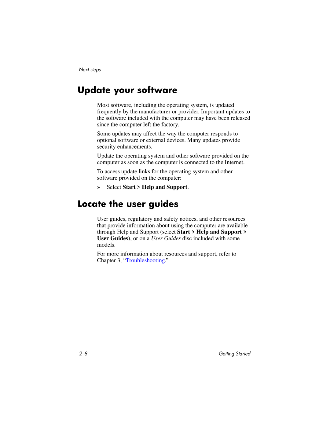 HP 430239-001 manual Update your software, Locate the user guides 