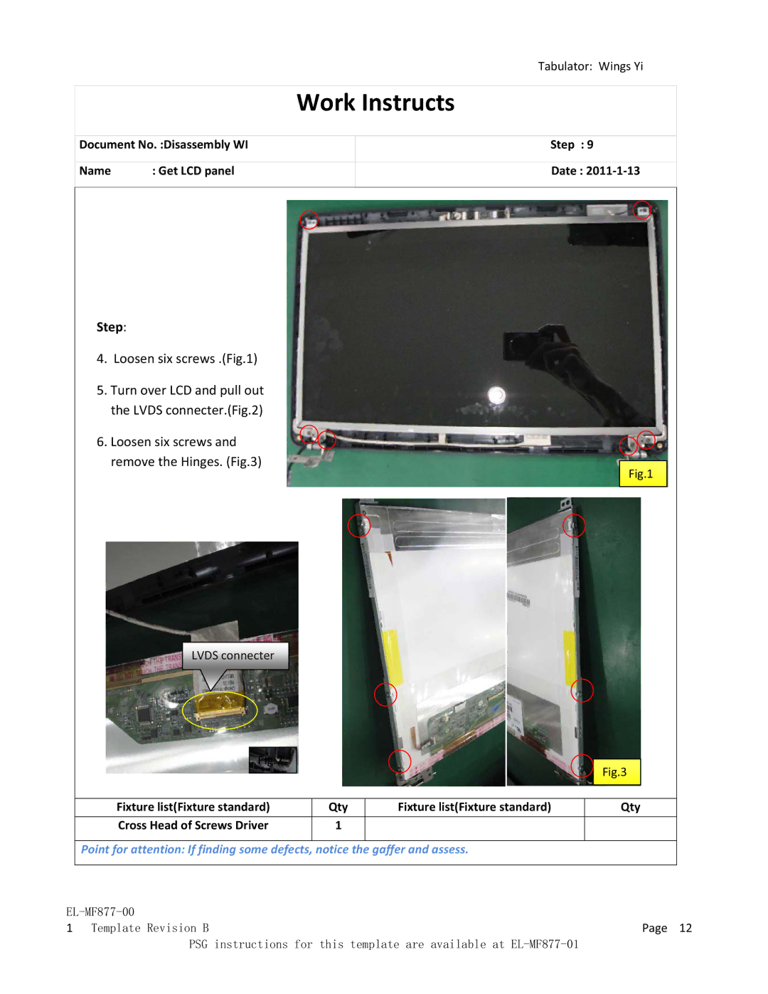 HP 431 manual LVDSconnecter 