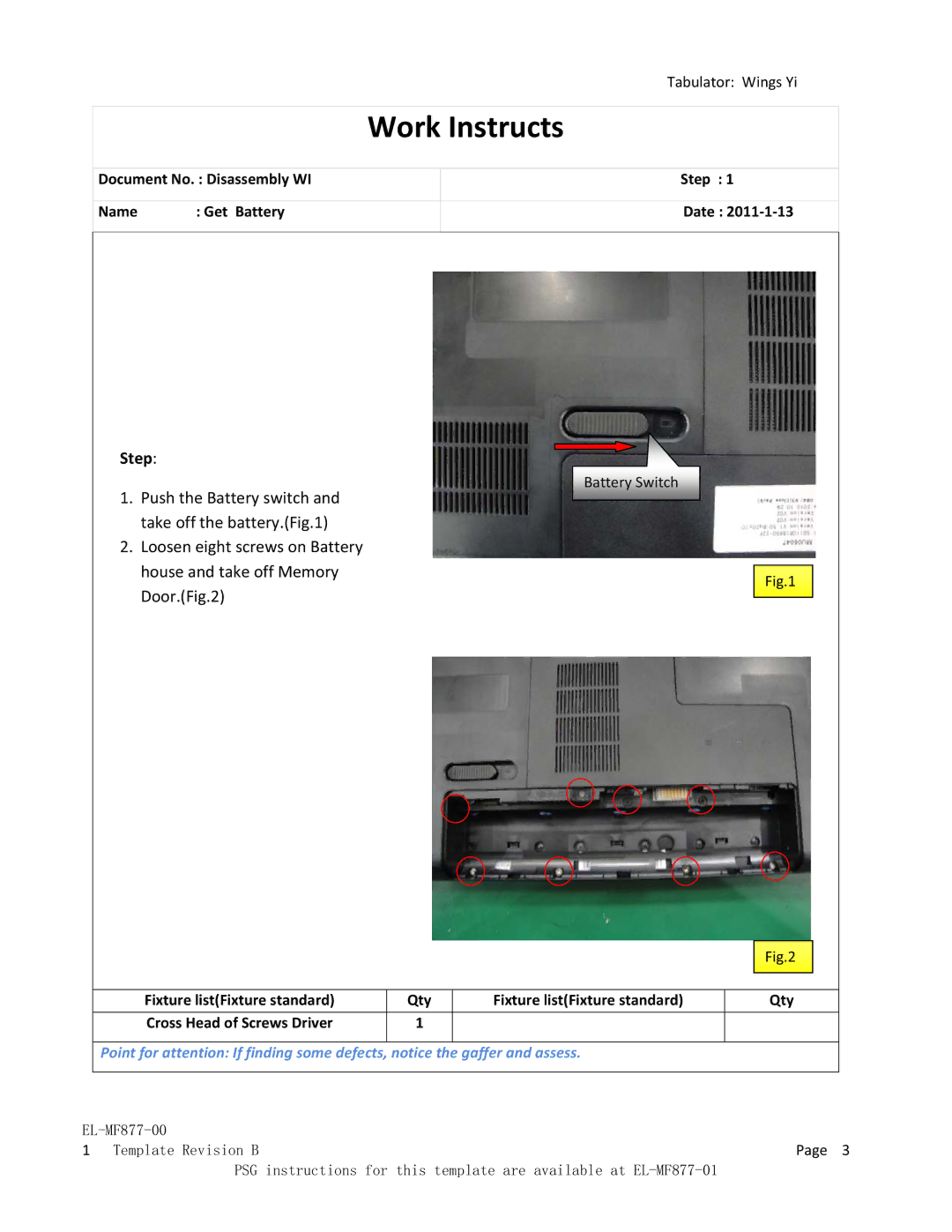 HP 431 manual WorkInstructs, Step  