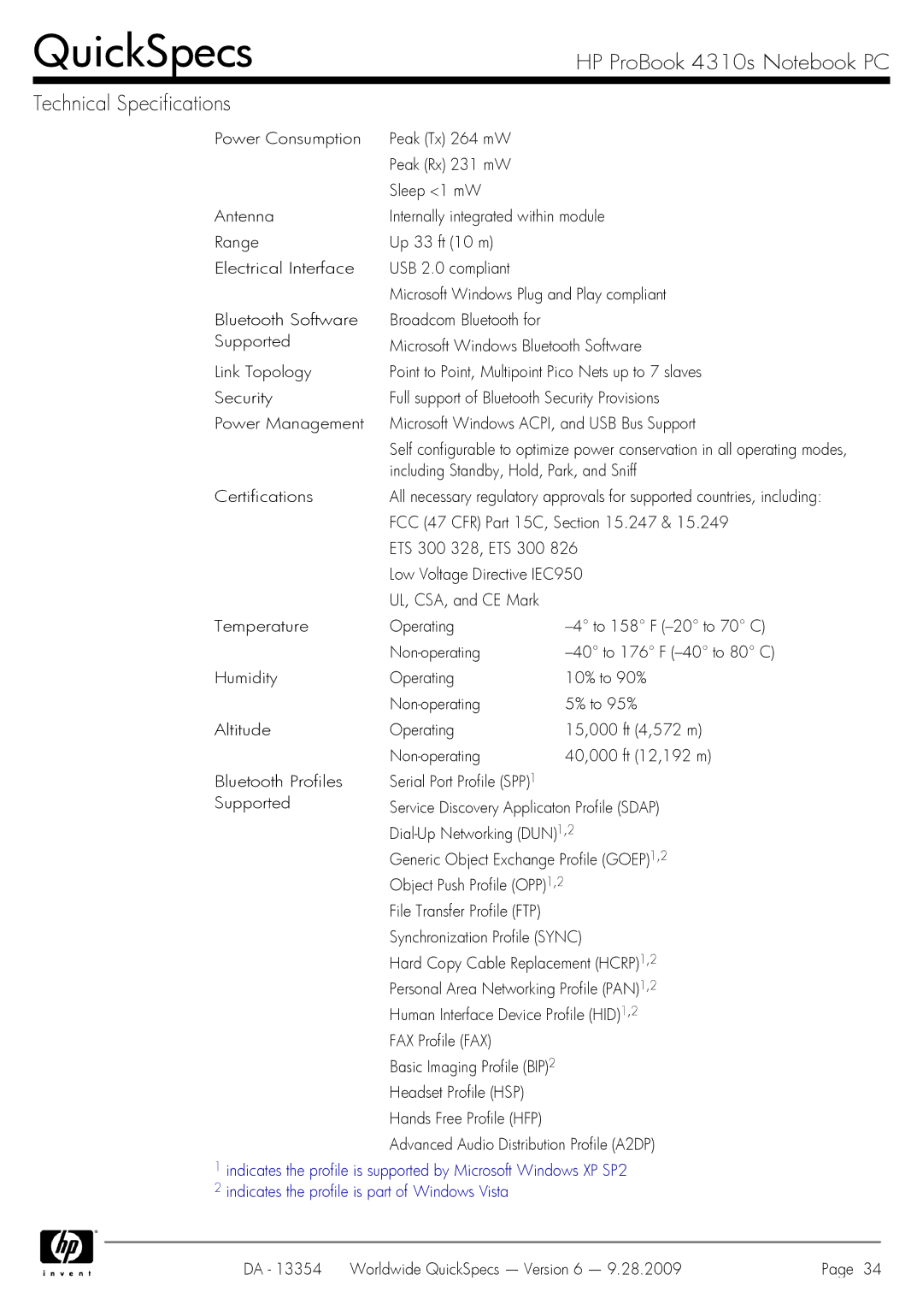 HP 4310S manual Including Standby, Hold, Park, and Sniff, FCC 47 CFR Part 15C, .247, ETS 300 328, ETS 300 