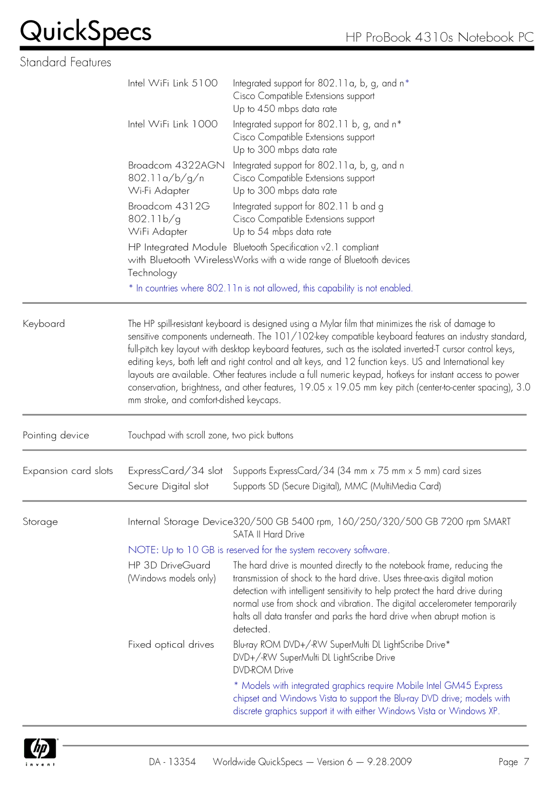 HP 4310S manual Keyboard, Mm stroke, and comfort-dished keycaps, Detected 