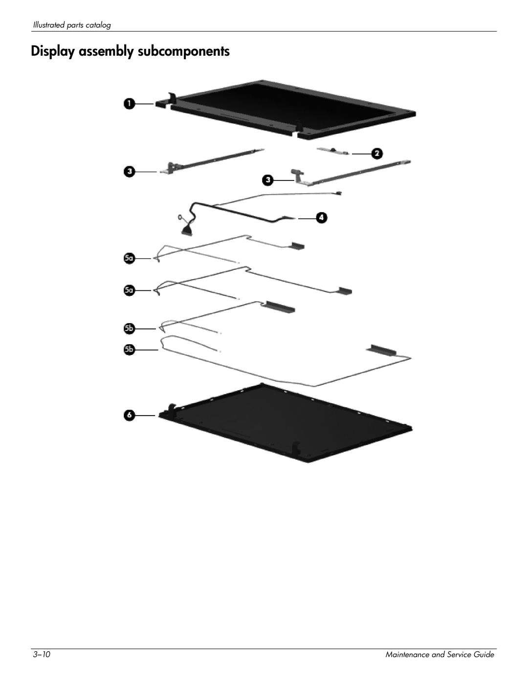 HP 4311S manual Display assembly subcomponents 