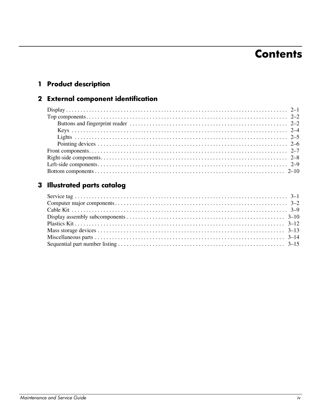 HP 4311S manual Contents 