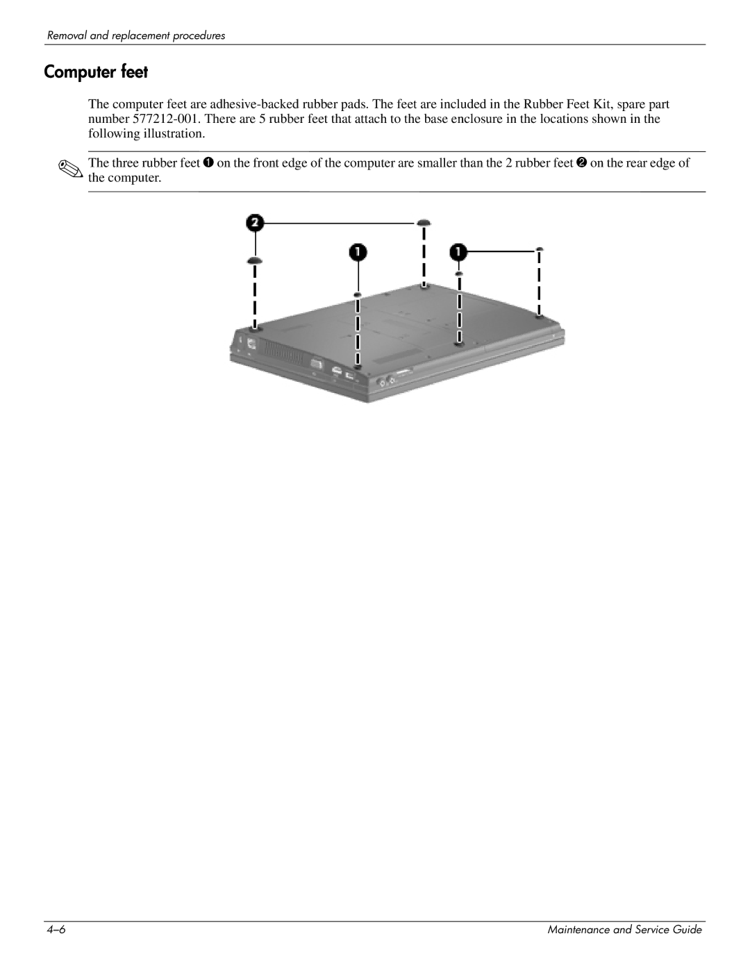 HP 4311S manual Computer feet 