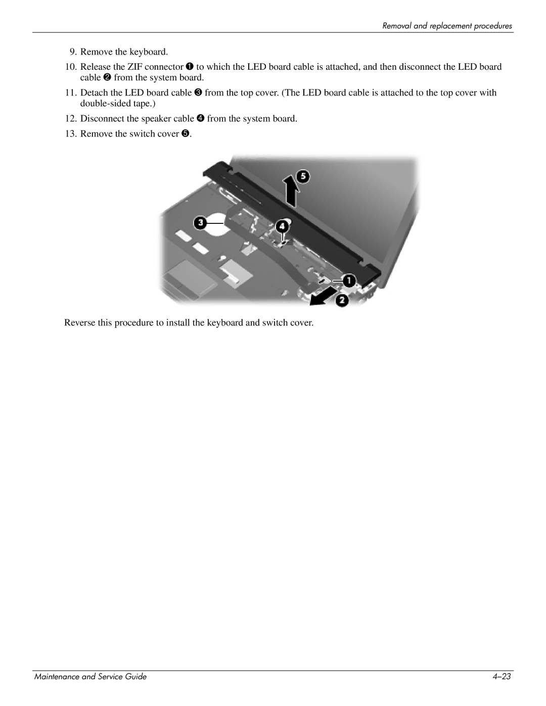 HP 4311S manual Removal and replacement procedures 