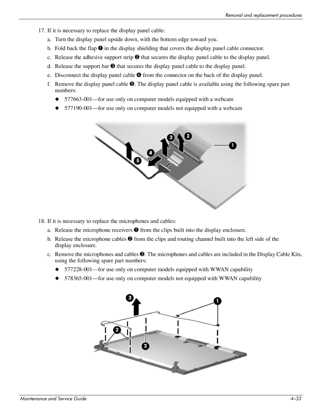 HP 4311S manual Removal and replacement procedures 