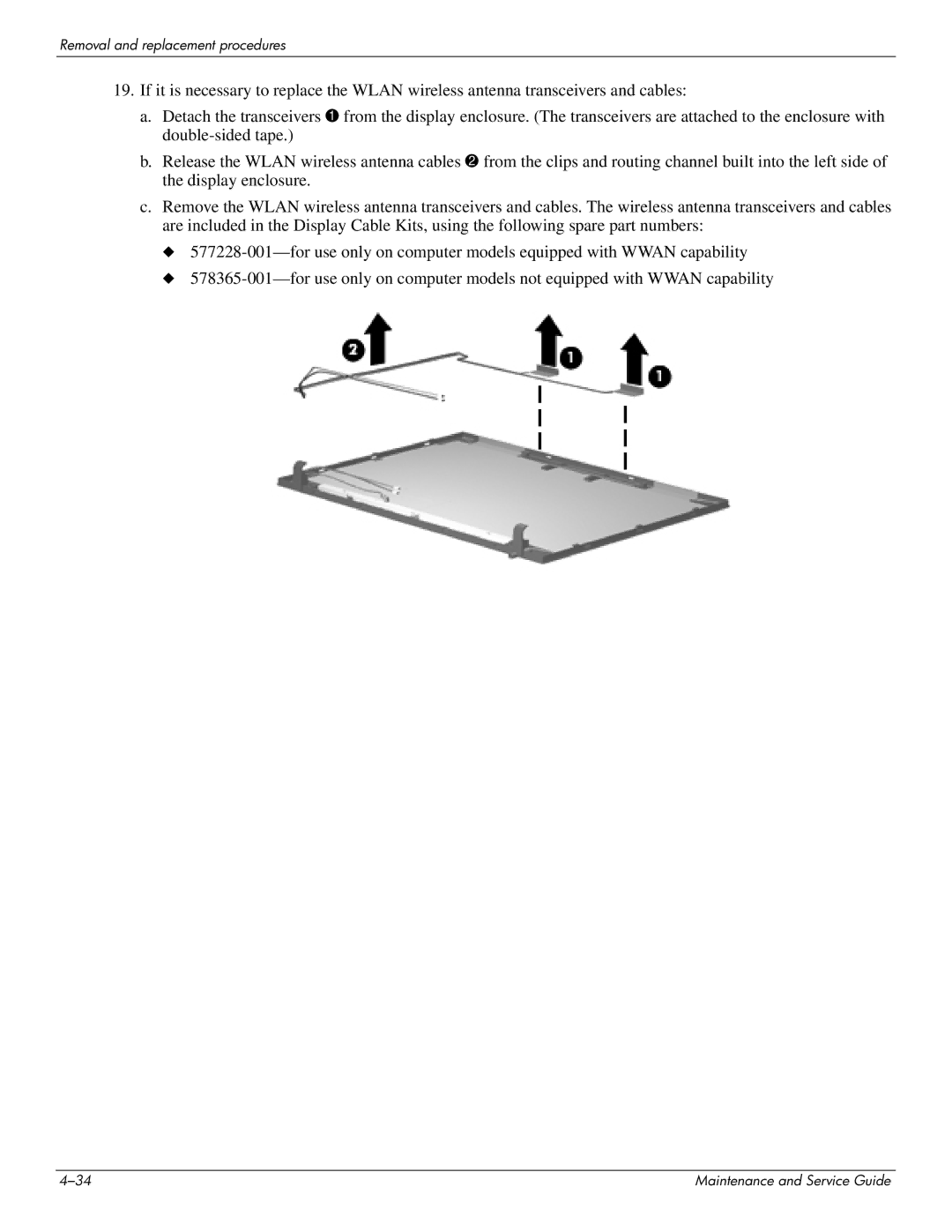 HP 4311S manual Removal and replacement procedures 