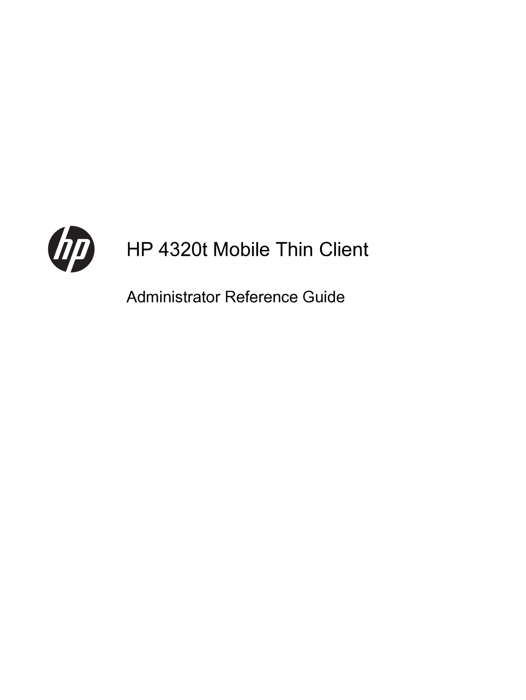 HP manual HP 4320t Mobile Thin Client 