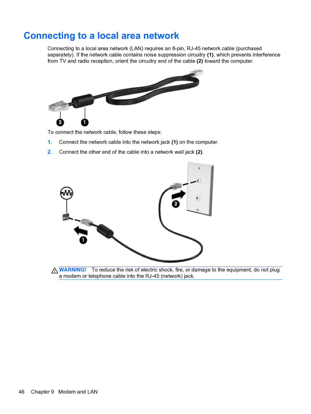 HP 4320t Mobile manual Connecting to a local area network 