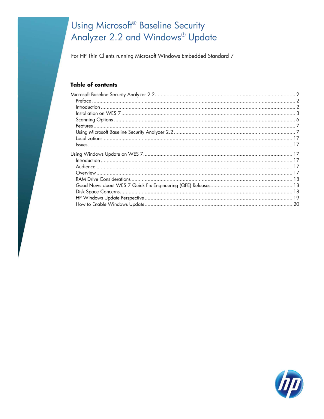 HP 4320t Mobile manual Table of contents 