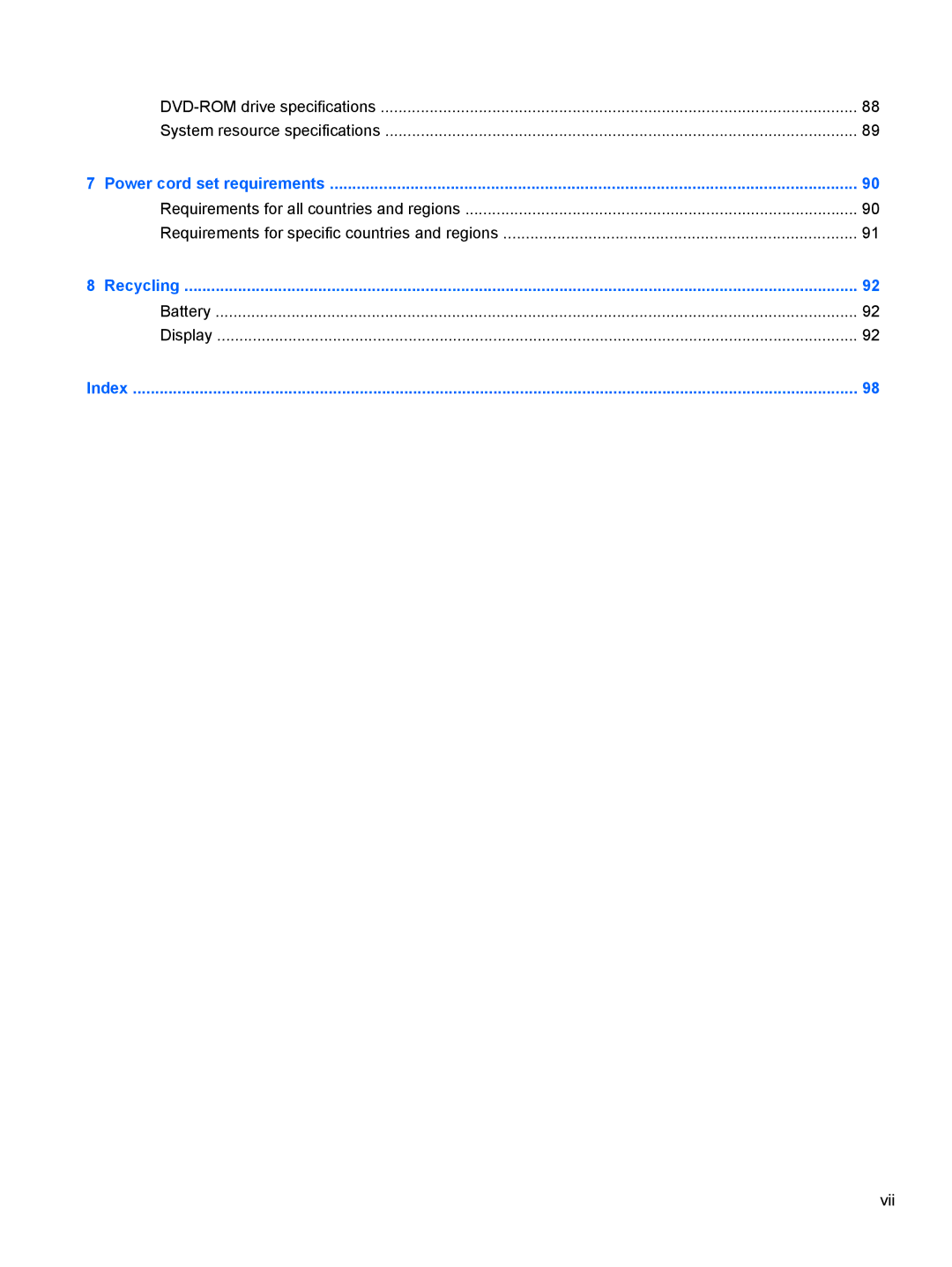 HP 4320T manual DVD-ROM drive specifications System resource specifications 