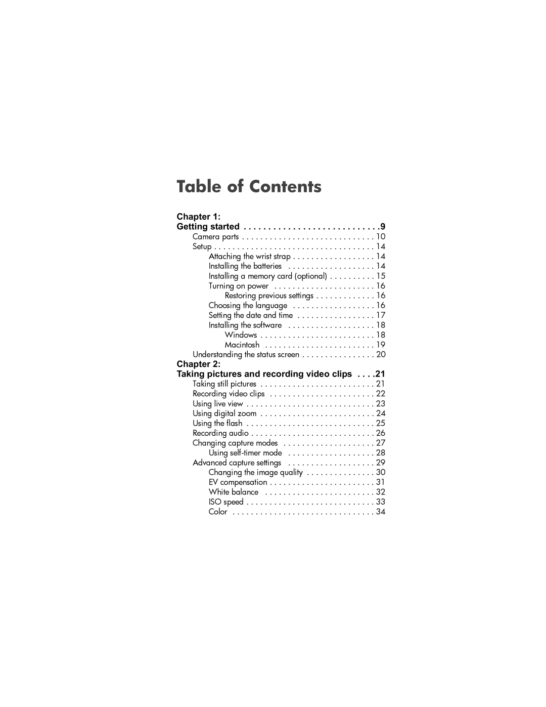 HP 435, 433 manual Table of Contents 