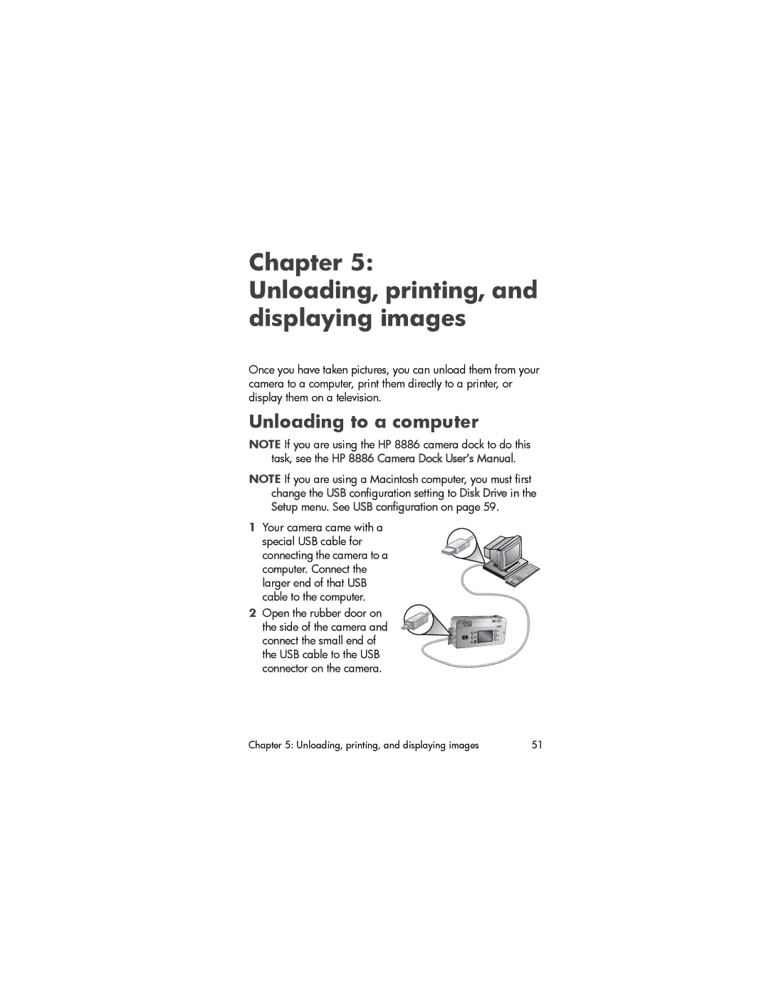 HP 435, 433 manual Chapter Unloading, printing, and displaying images, Unloading to a computer 