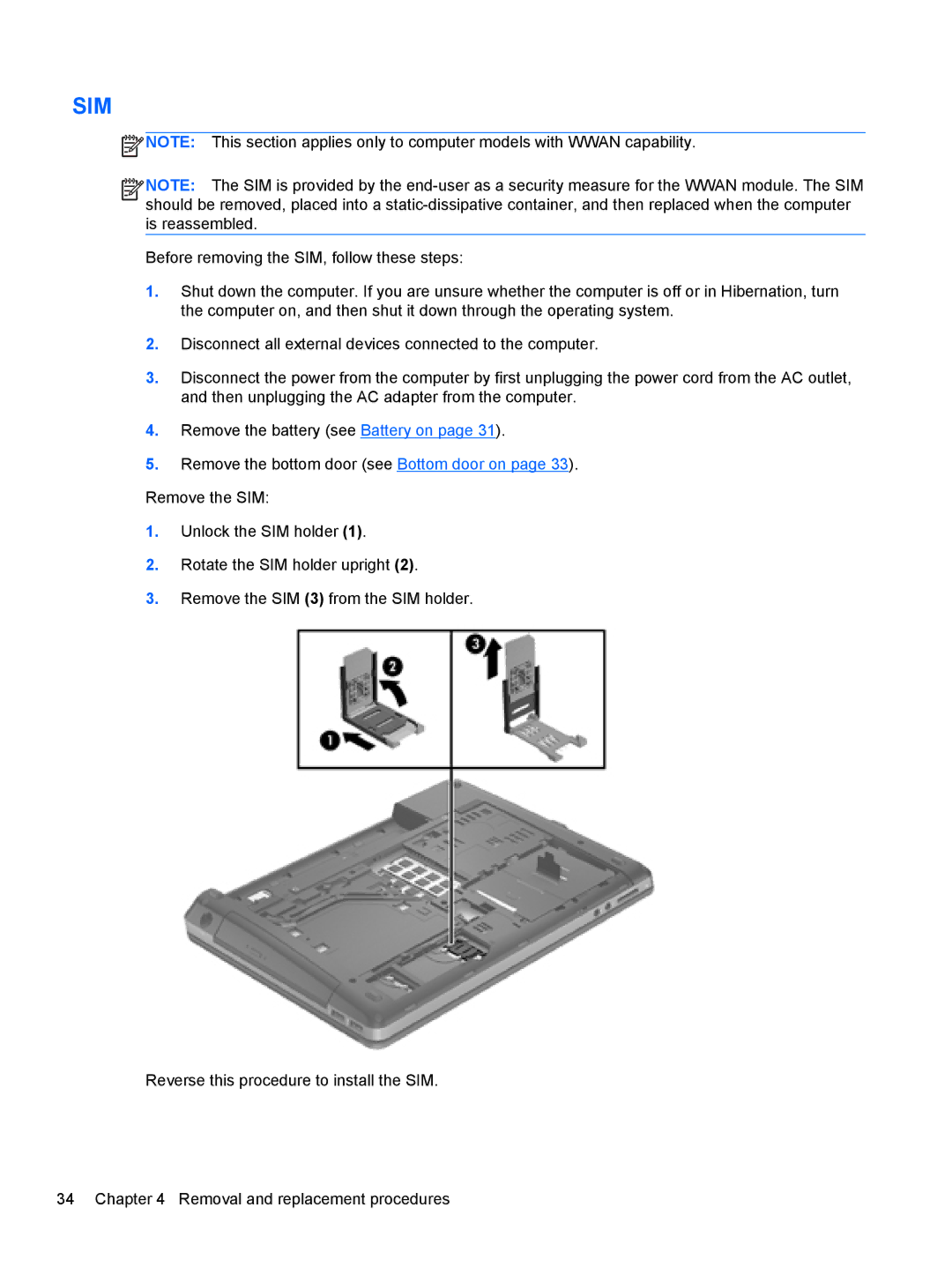 HP 4340S manual Sim 