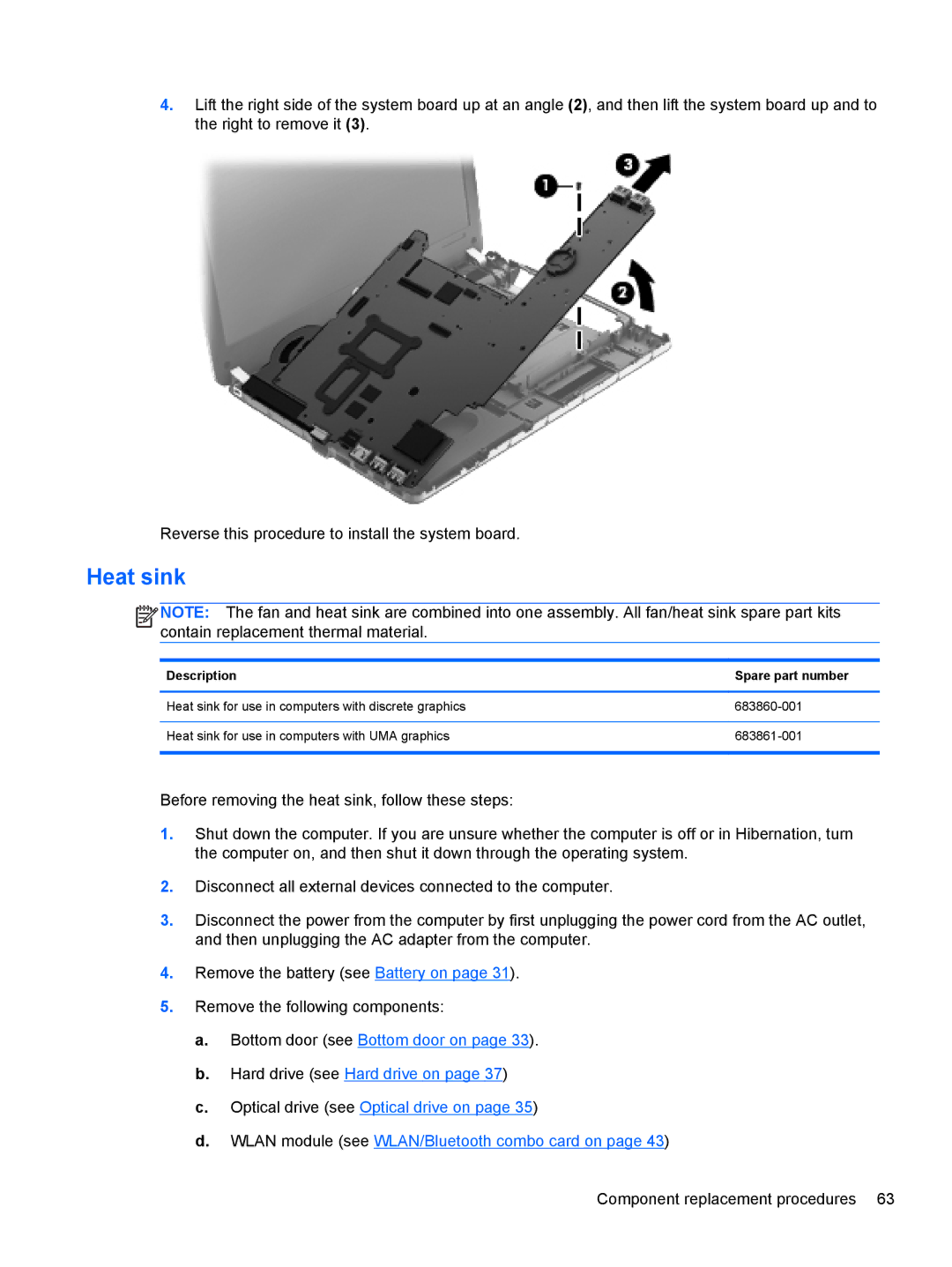 HP 4340S manual Heat sink 