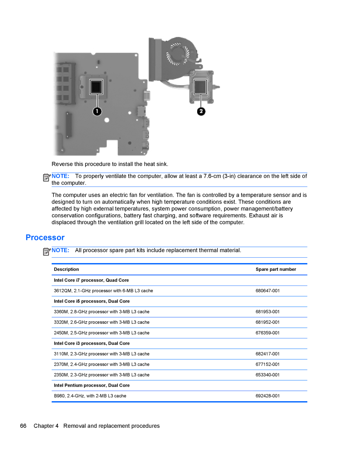 HP 4340S manual Processor, Intel Core i5 processors, Dual Core 