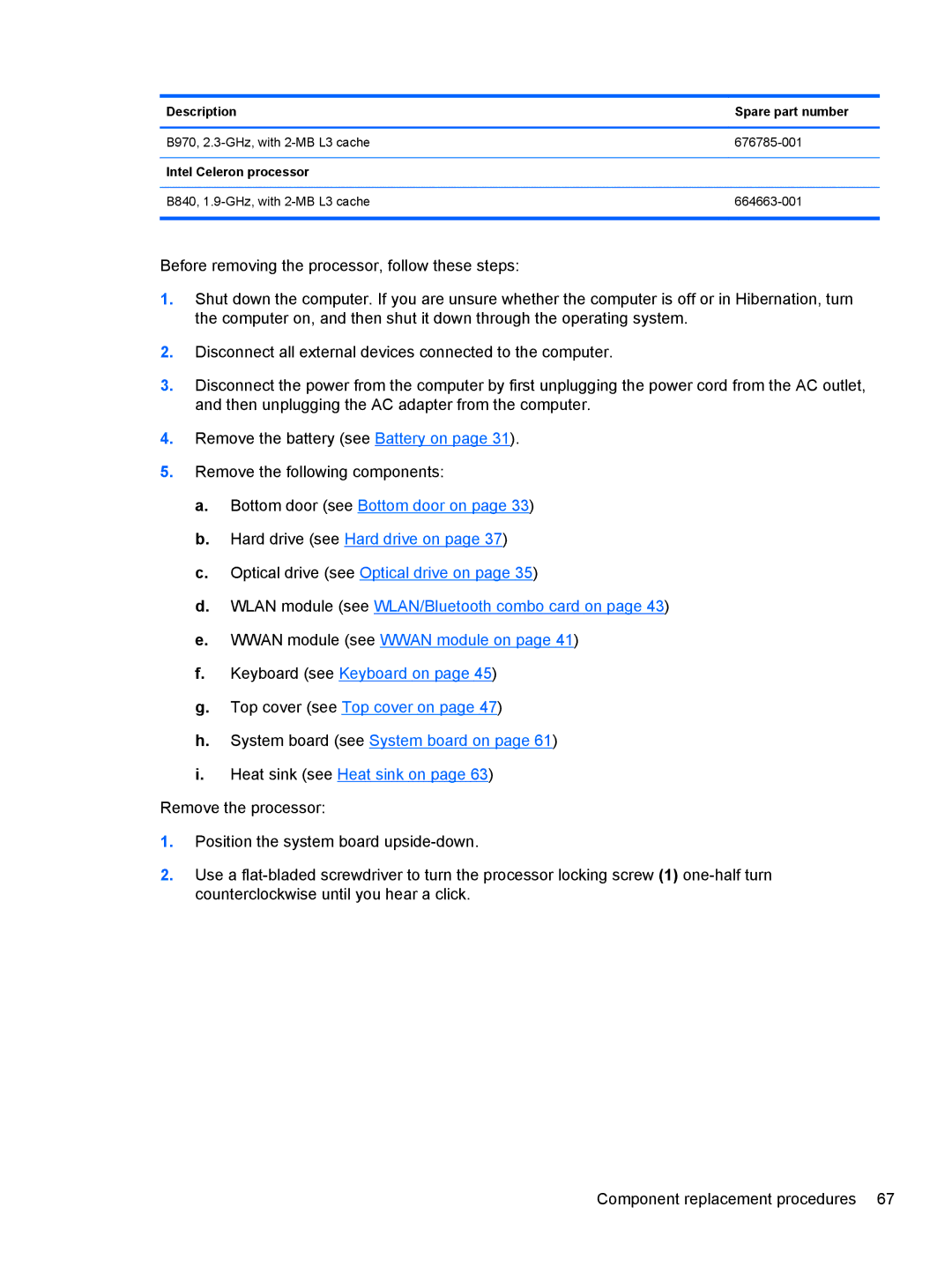 HP 4340S manual B970, 2.3-GHz, with 2-MB L3 cache 676785-001 