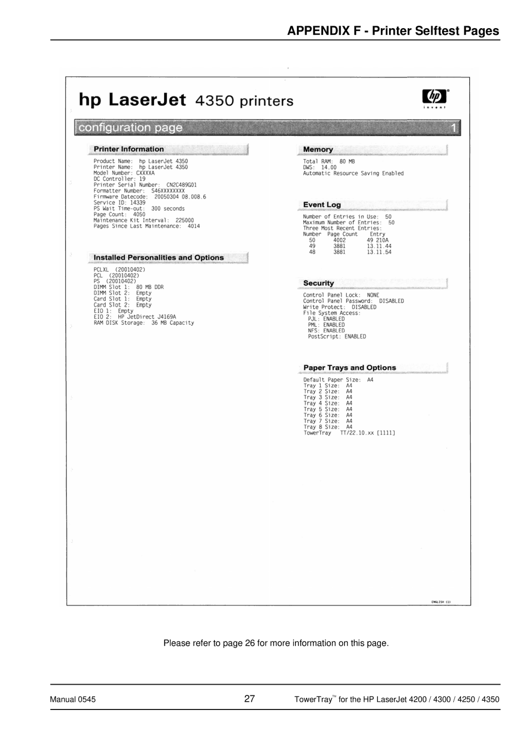 HP 4350 manual Please refer to page 26 for more information on this 