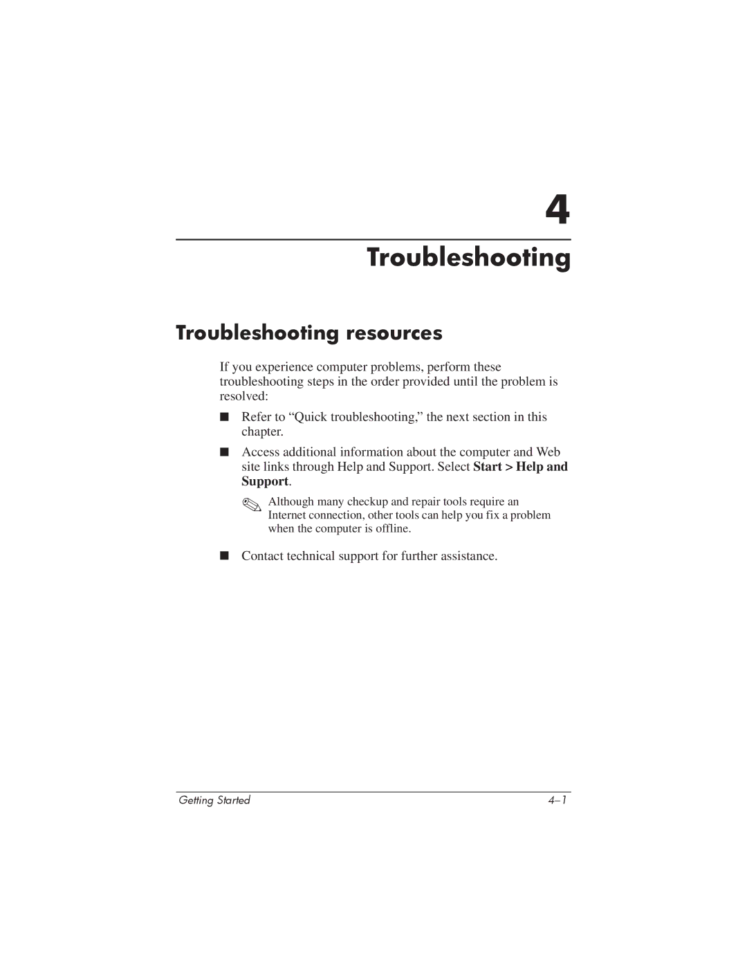 HP 435816-001 manual Troubleshooting resources 