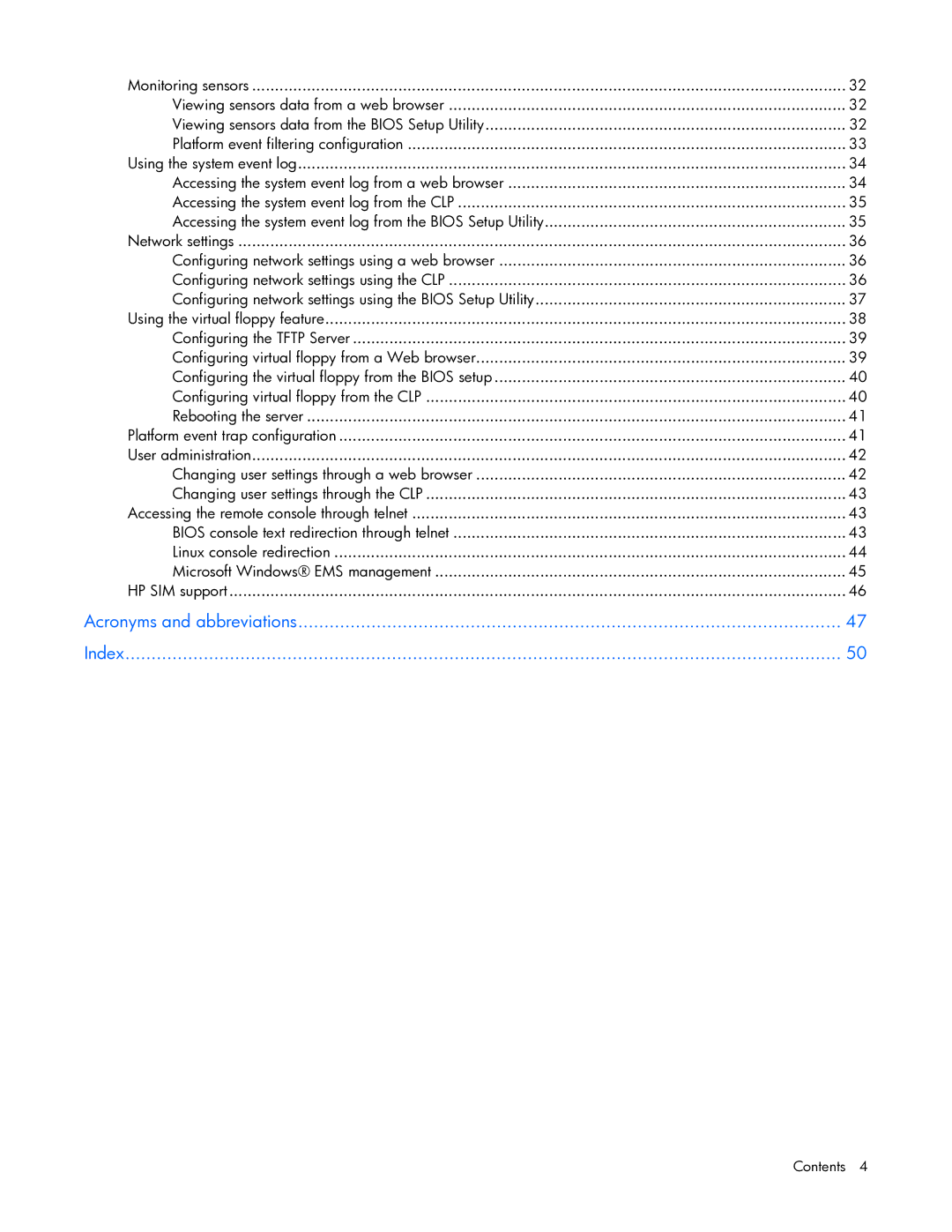 HP 436853-001 manual Acronyms and abbreviations Index 