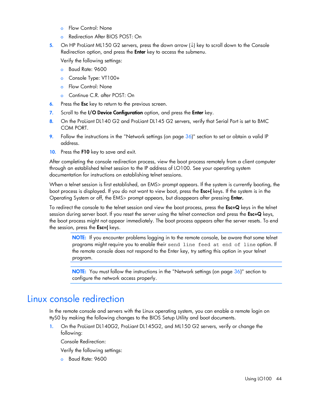 HP 436853-001 manual Linux console redirection 