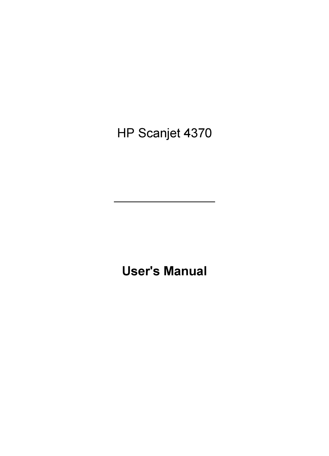 HP 4370 manual HP Scanjet 