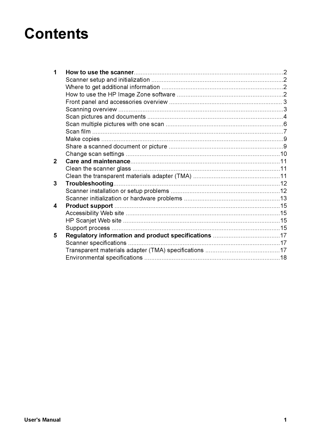 HP 4370 manual Contents 