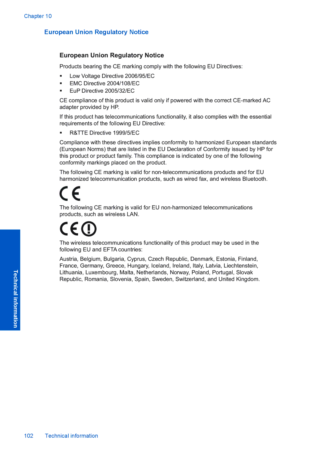 HP 4400 - K4 manual European Union Regulatory Notice 