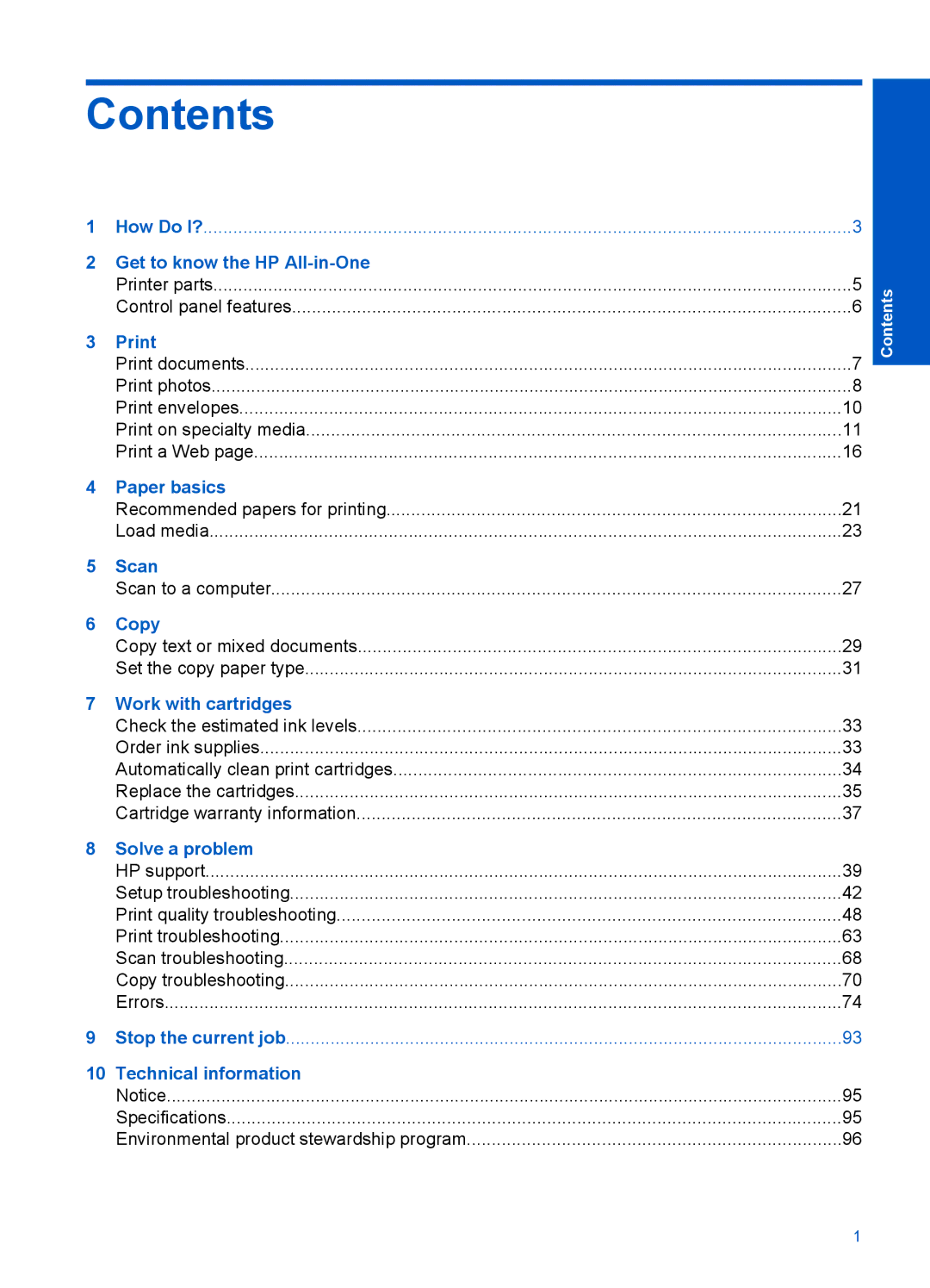 HP 4400 - K4 manual Contents 