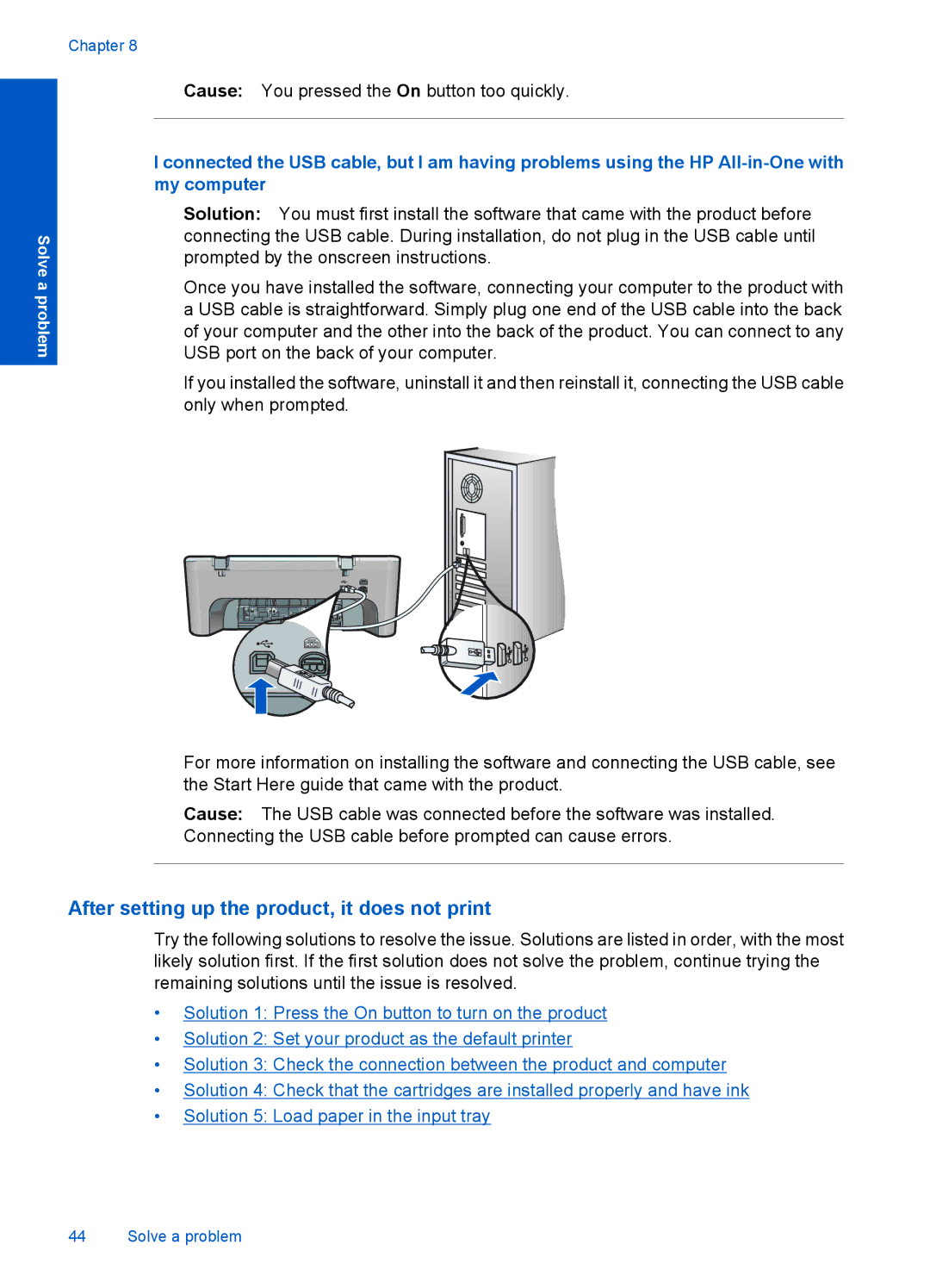 HP 4400 - K4 manual After setting up the product, it does not print 