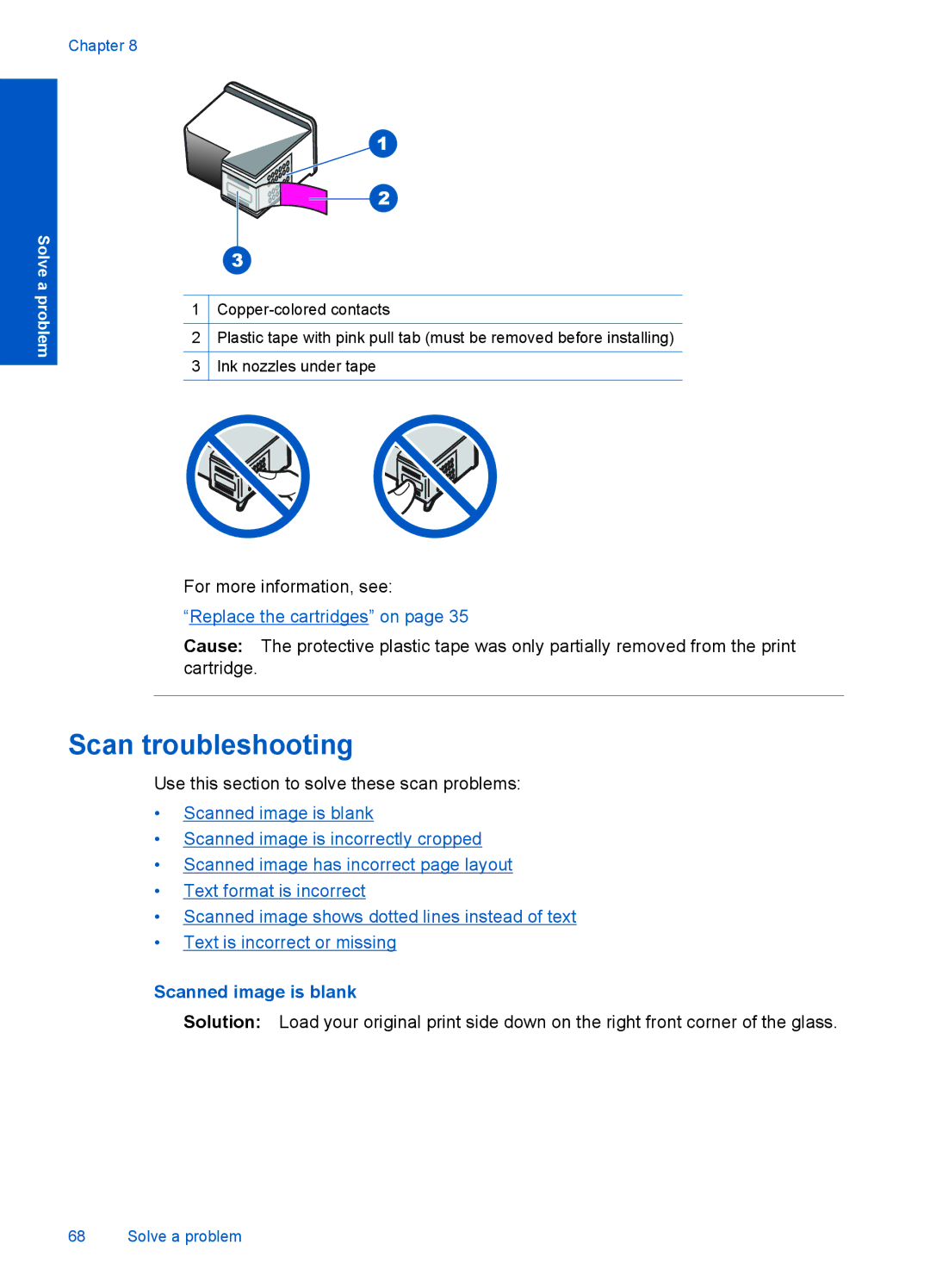 HP 4400 - K4 manual Scan troubleshooting, Scanned image is blank 