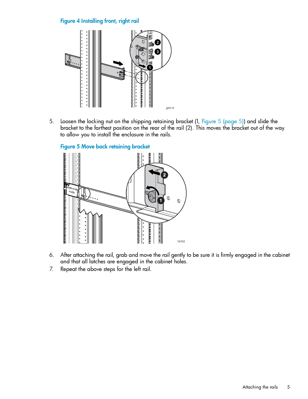 HP 4400 manual Installing front, right rail 