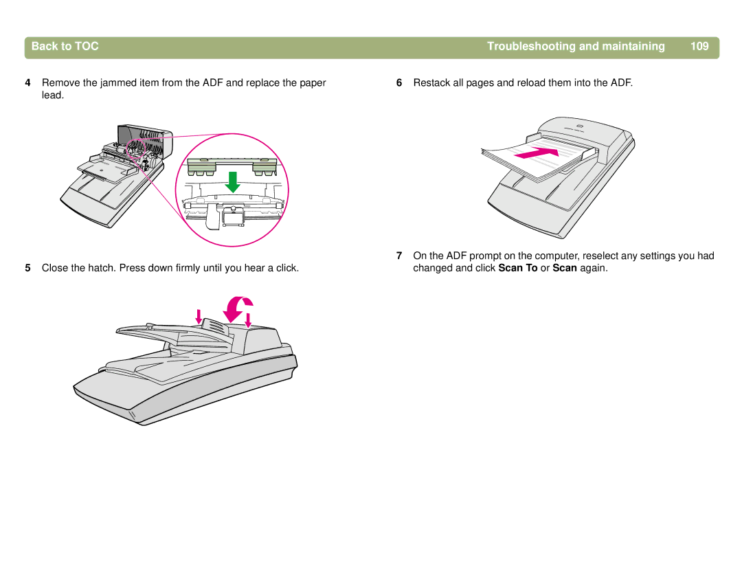 HP 5400C, 4400C manual Troubleshooting and maintaining 109 