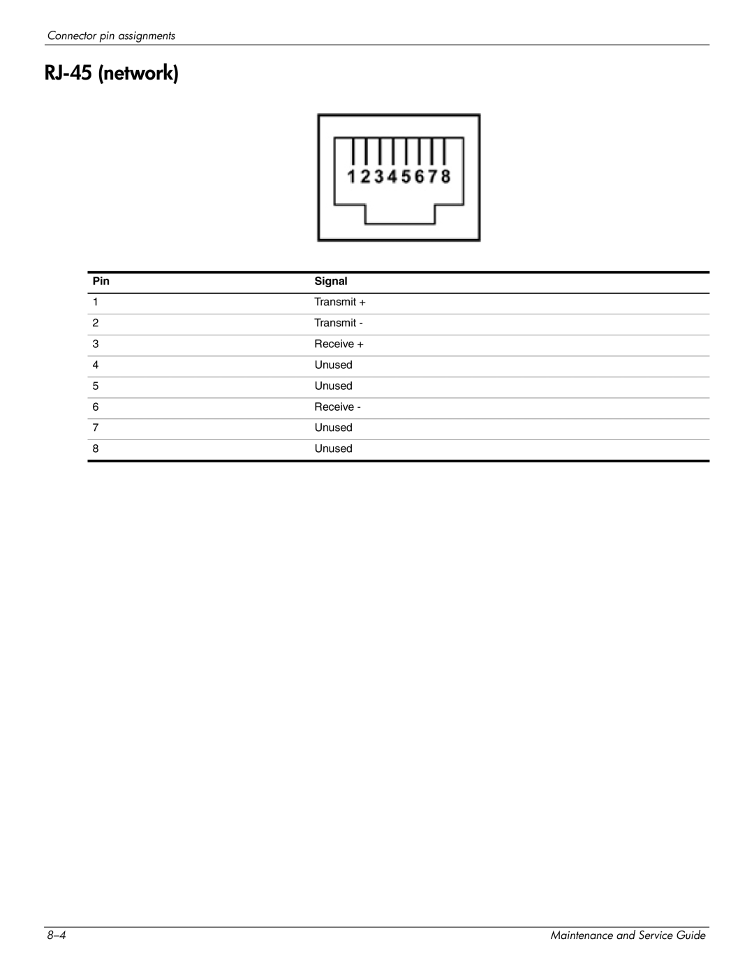 HP 4410t Mobile manual RJ-45 network 