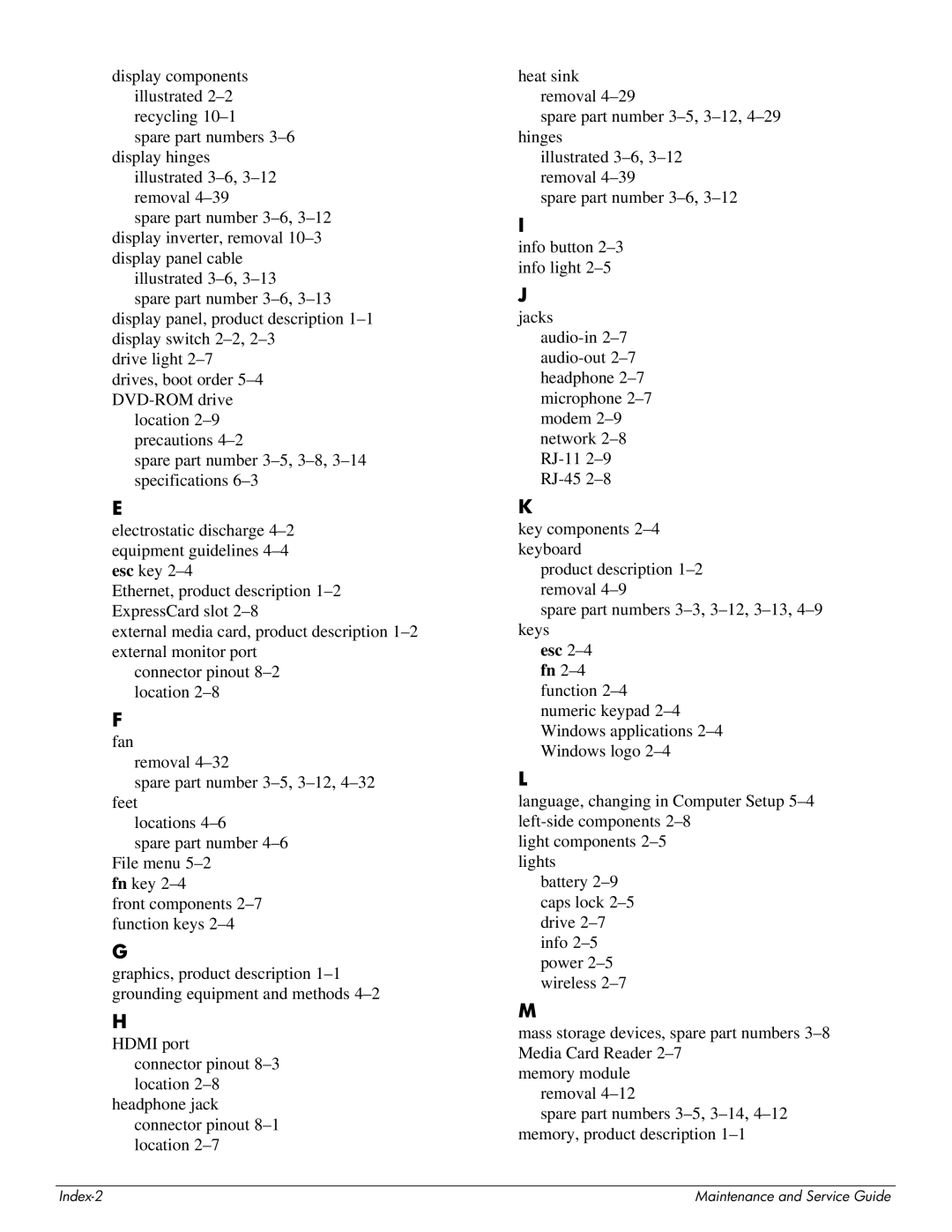 HP 4410t Mobile manual Esc 