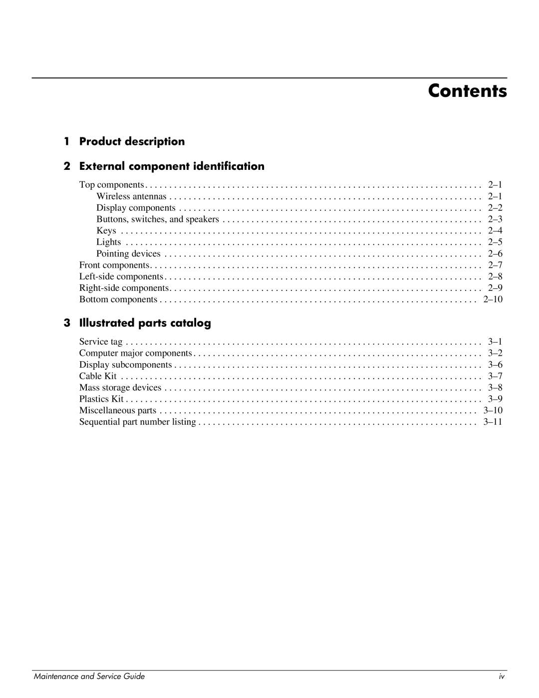 HP 4410t Mobile manual Contents 