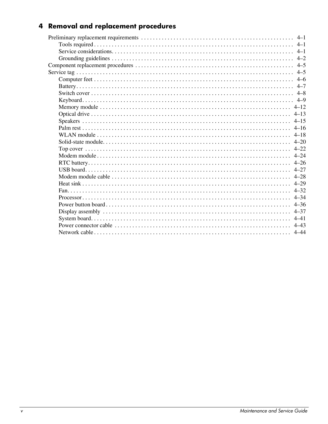 HP 4410t Mobile manual Removal and replacement procedures 