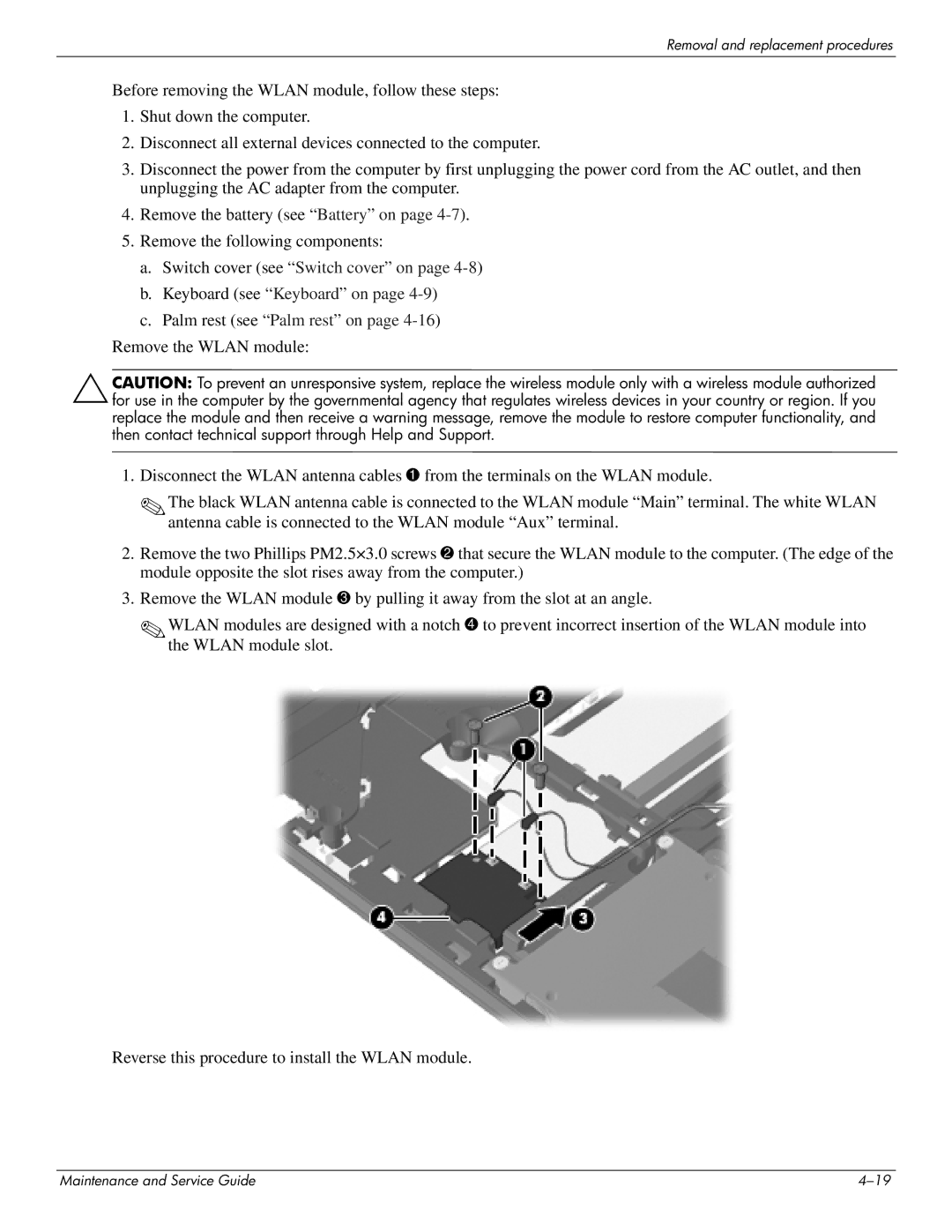 HP 4410t Mobile manual Removal and replacement procedures 