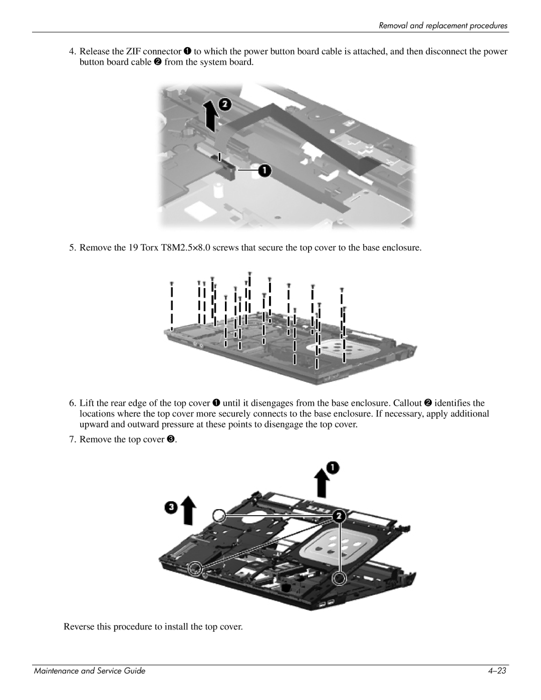 HP 4410t Mobile manual Removal and replacement procedures 