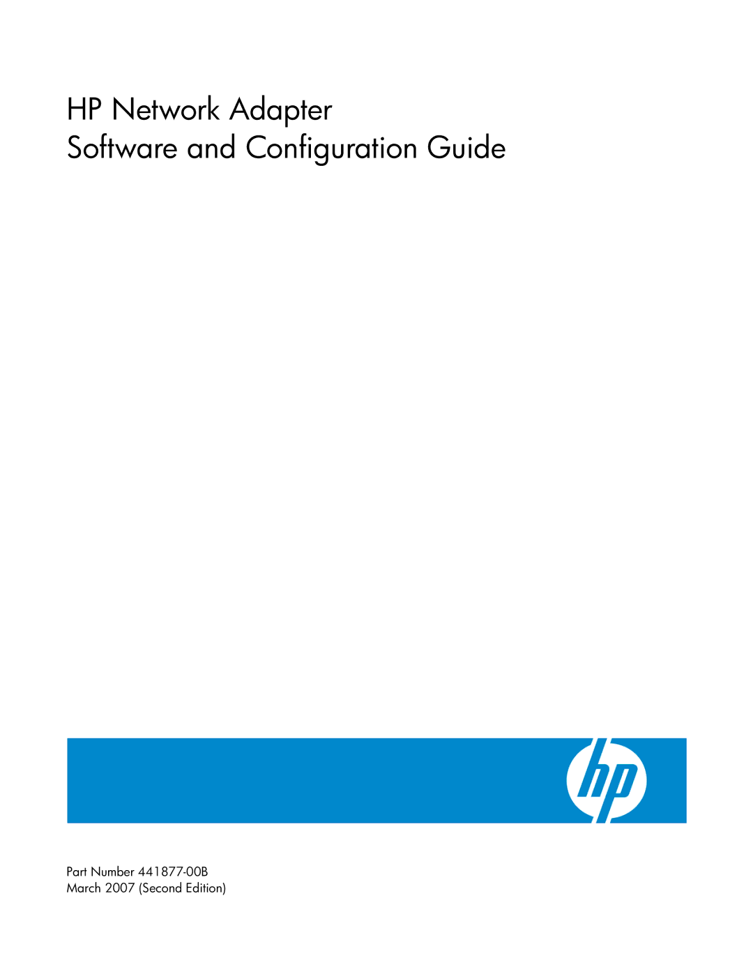 HP 441877-00B manual HP Network Adapter Software and Configuration Guide 