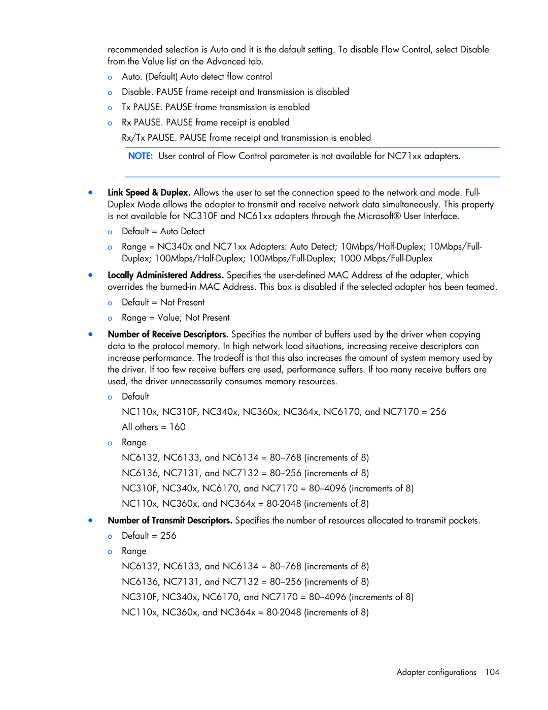 HP 441877-00B manual Adapter configurations 