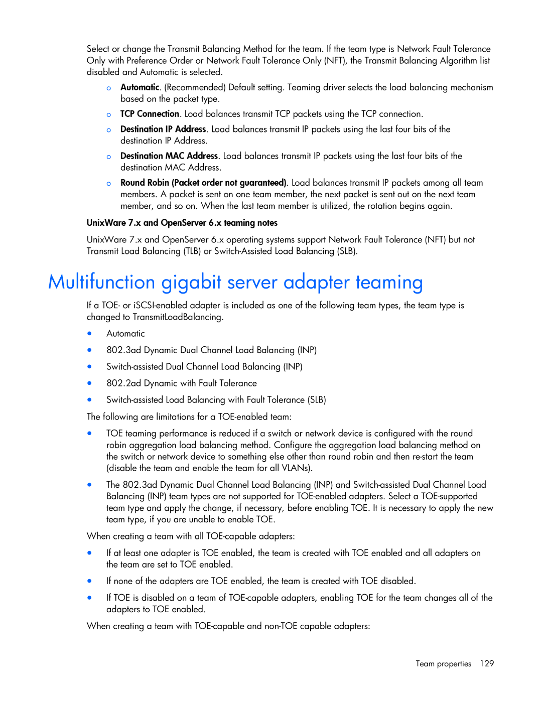 HP 441877-00B manual Multifunction gigabit server adapter teaming 