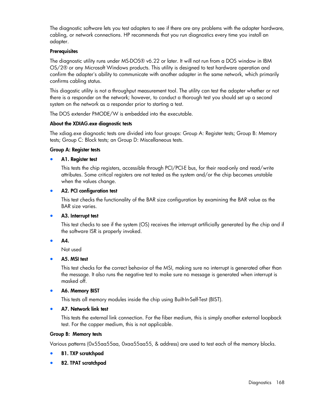 HP 441877-00B manual Diagnostics 